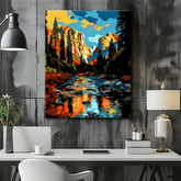 Painting by Numbers River in The High Mountains